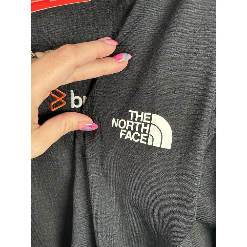 The North Face Mens M NWT Mountain Peaks Quarter Zip Fleece Black BMC Logo